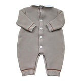 I Delfi Tutina Manica Lunga Tinta Unita con Ricami per Neonato 25P5410 BEIGE I DELFI 