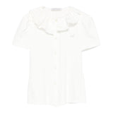 Monnalisa Camicia Tinta Unita con Colletto per Bambina 17EPAT BIANCO MONNALISA 