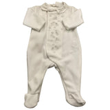 TARTINE ET CHOCOLAT tutina manica lunga tinta unita in ciniglia Bianco per Neonato TX54070 BIANCO TARTINE ET CHOCOLAT 