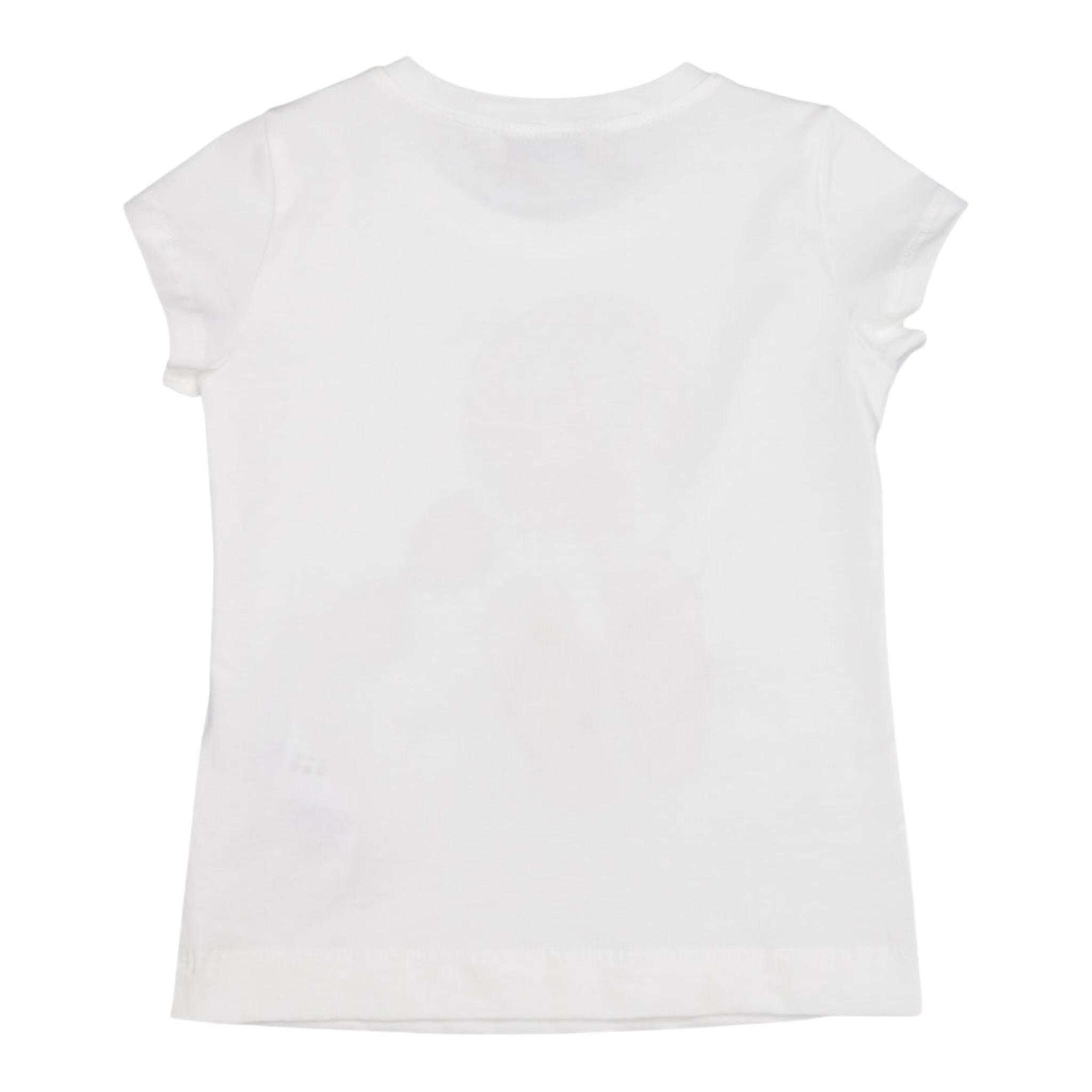 Monnalisa T-Shirt Tinta Unita Girocollo con Stampa per Bambina 11E623 BIANCO MONNALISA 