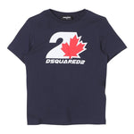 DSQUARED2 t-shirt girocollo tinta unita con stampa Blu per Bambino DQ2471 BLU DSQUARED2 