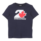 DSQUARED2 t-shirt girocollo tinta unita con stampa Blu per Bambino DQ2471 BLU DSQUARED2 