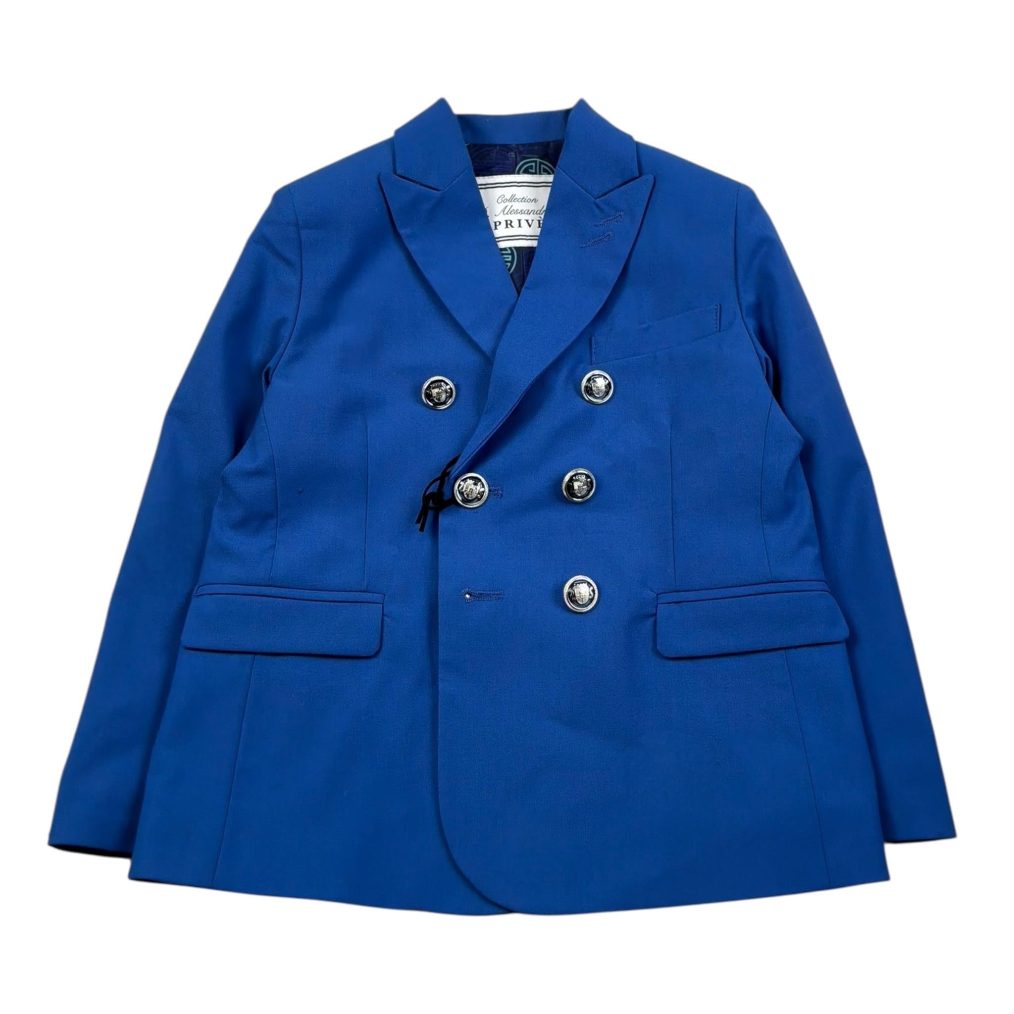 Daniele Alessandrini Giacca Tinta Unita Doppiopetto per Bambino 1235J00083 BLU DANIELE ALESSANDRINI 