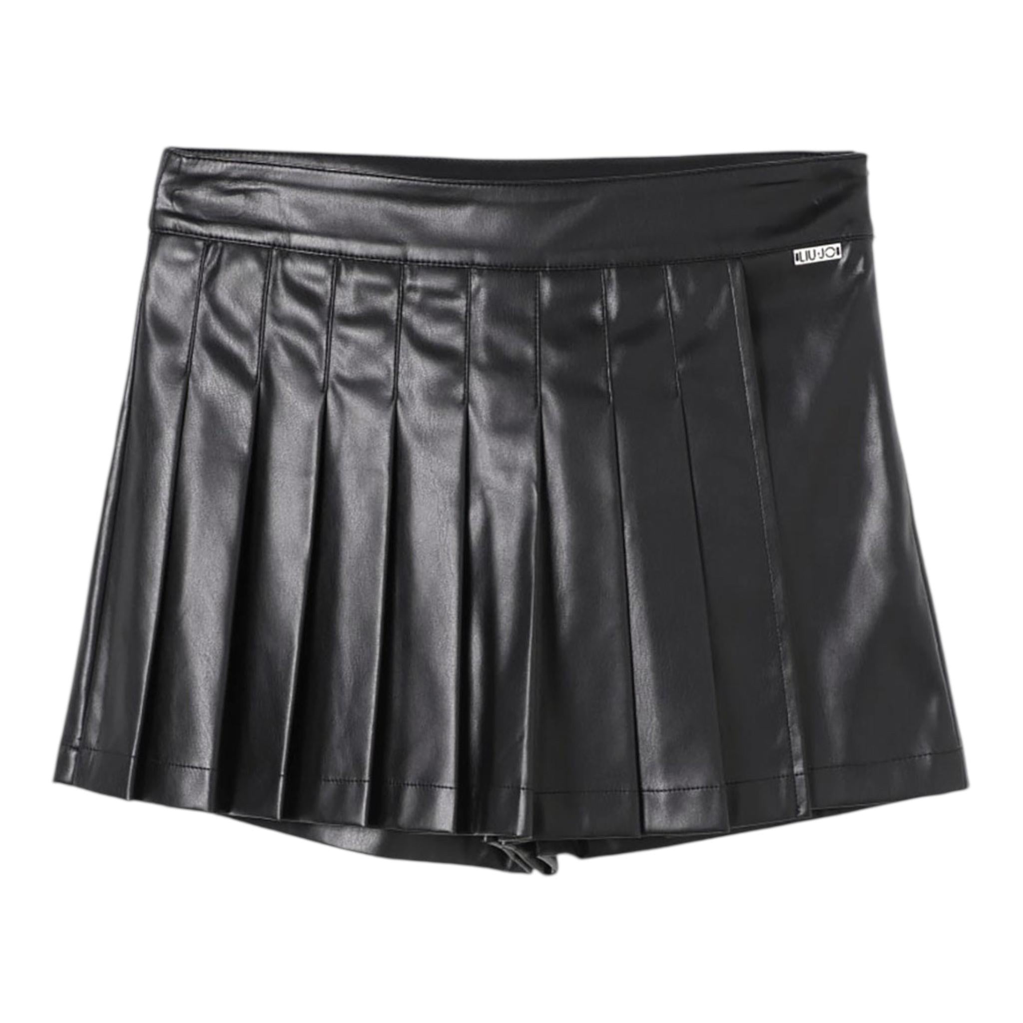 LIU JO short in ecopelle tinta unita  Nero per Bambina GF4057XXX NERO LIU JO 