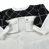 Elisabetta Franchi Tutina Bicolore con Taschini per Neonata ENTU097 BIANCO/NERO ELISABETTA FRANCHI 