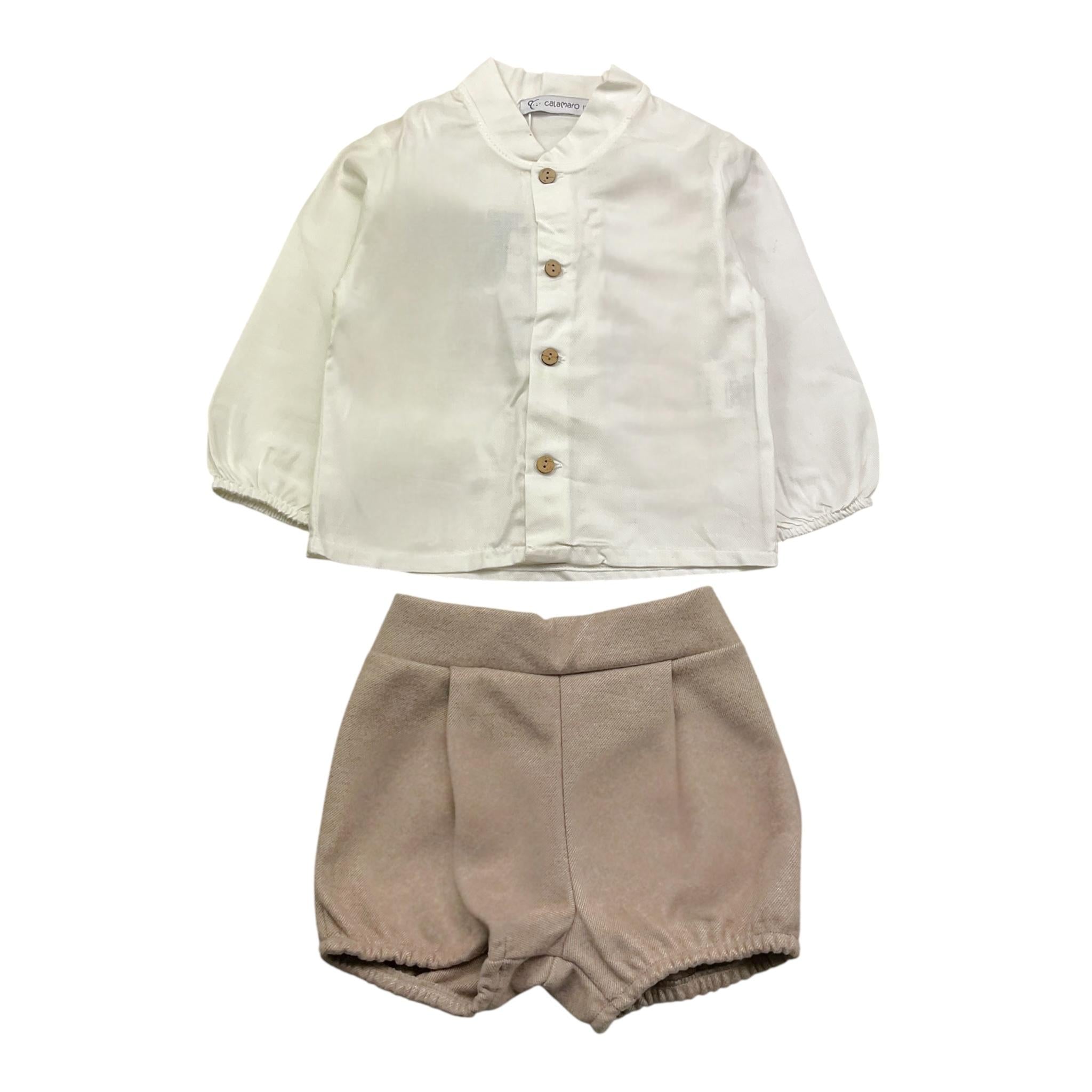 CALAMARO completo 2 pezzi camicia-bermuda Bianco per Neonato 11076X BIANCO CALAMARO 