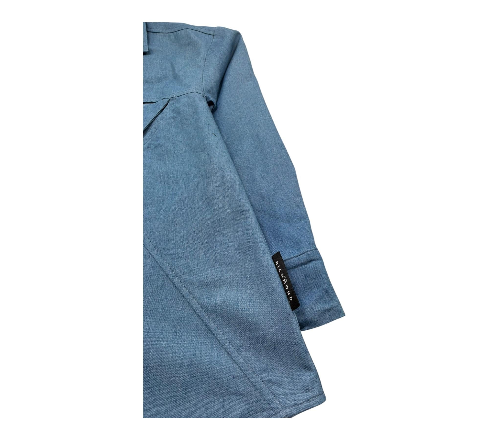 John Richmond Camicia In Denim Tinta Unita Manica Lunga per Bambina RGP26070CA AZZURRO JOHN RICHMOND 