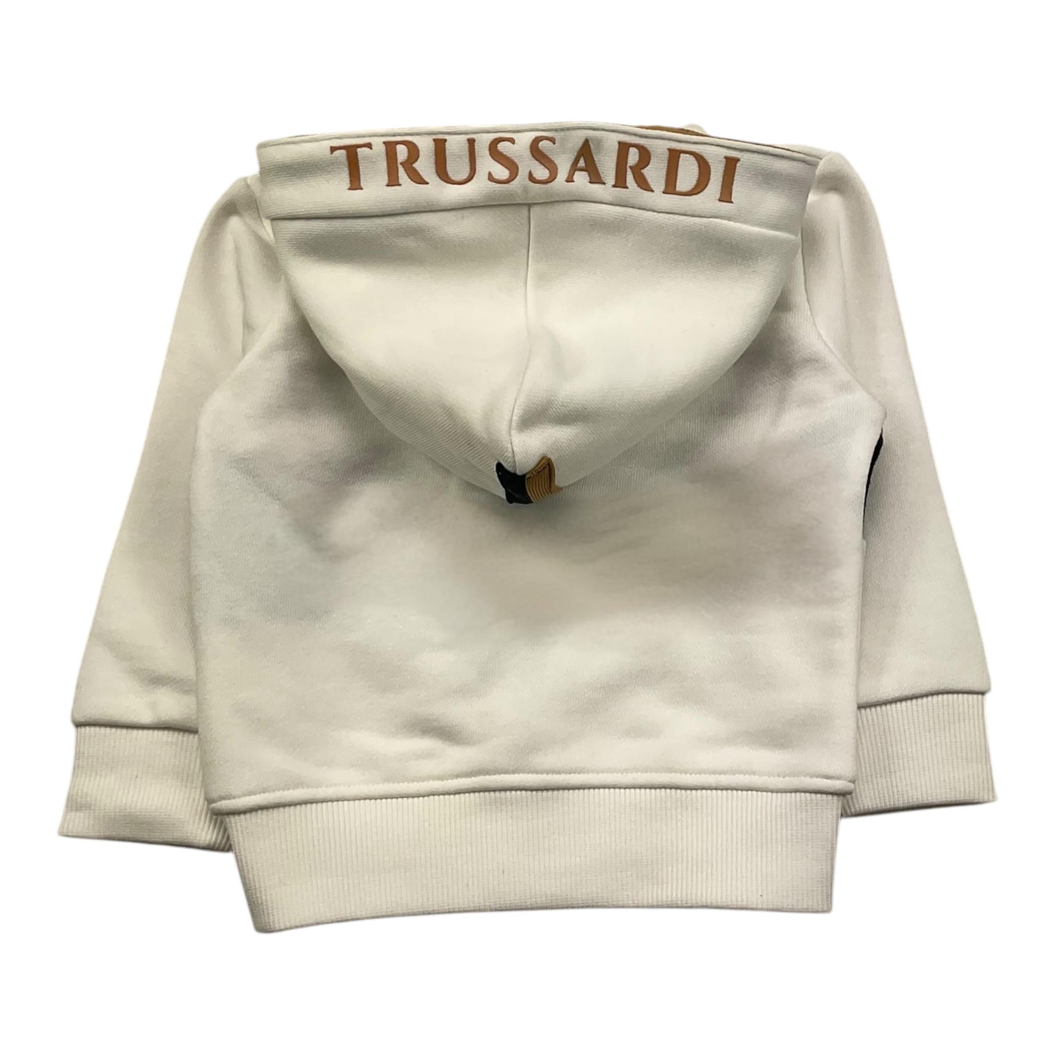 TRUSSARDI felpa con zip e cappuccio tinta unita Panna per Neonato TIA25068FE PANNA TRUSSARDI 