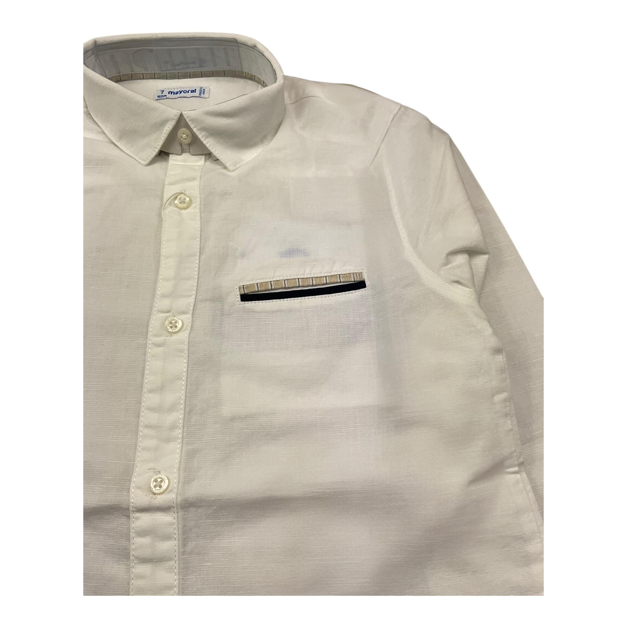 Mayoral Camicia Manica Lunga Tinta Unita per Bambino 3165 BIANCO MAYORAL 