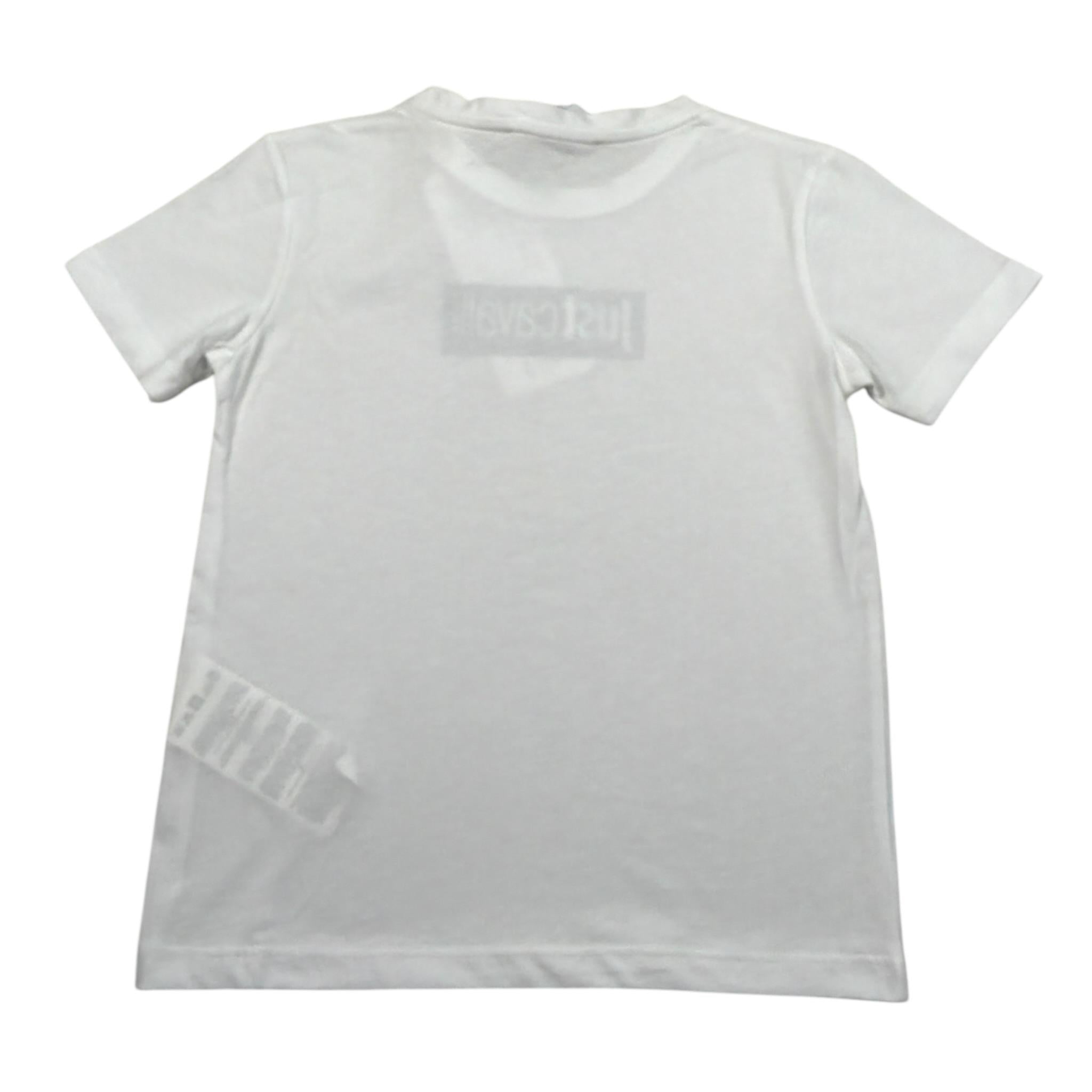 Just Cavalli T-Shirt Girocollo tinta unita con Stampa Bianco per Bambino JMTS002 BIANCO JUST CAVALLI 