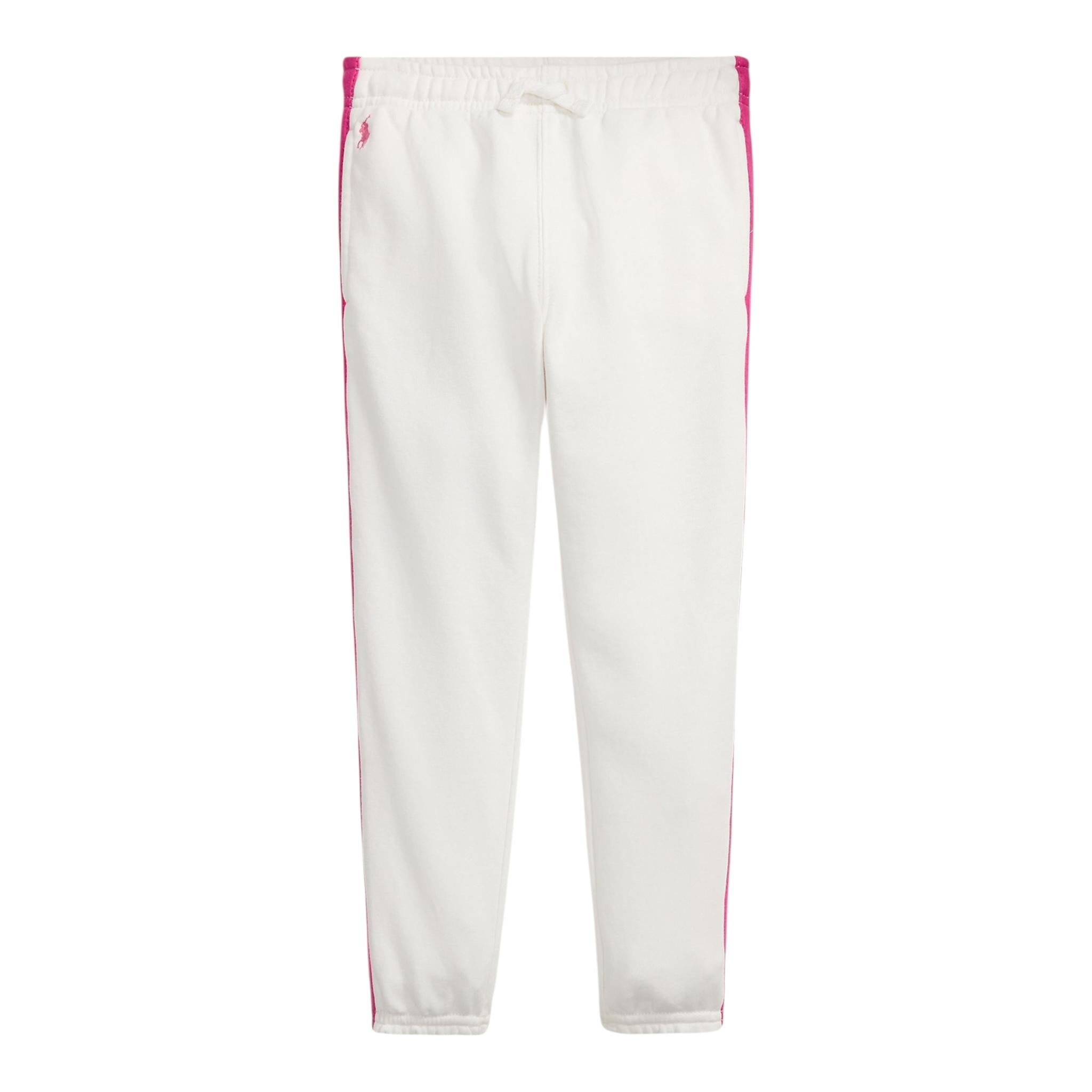 Ralph Lauren Pantalone Tuta Tinta Unita con Profili In Contrasto per Bambina 312957361001J BIANCO RALPH LAUREN 