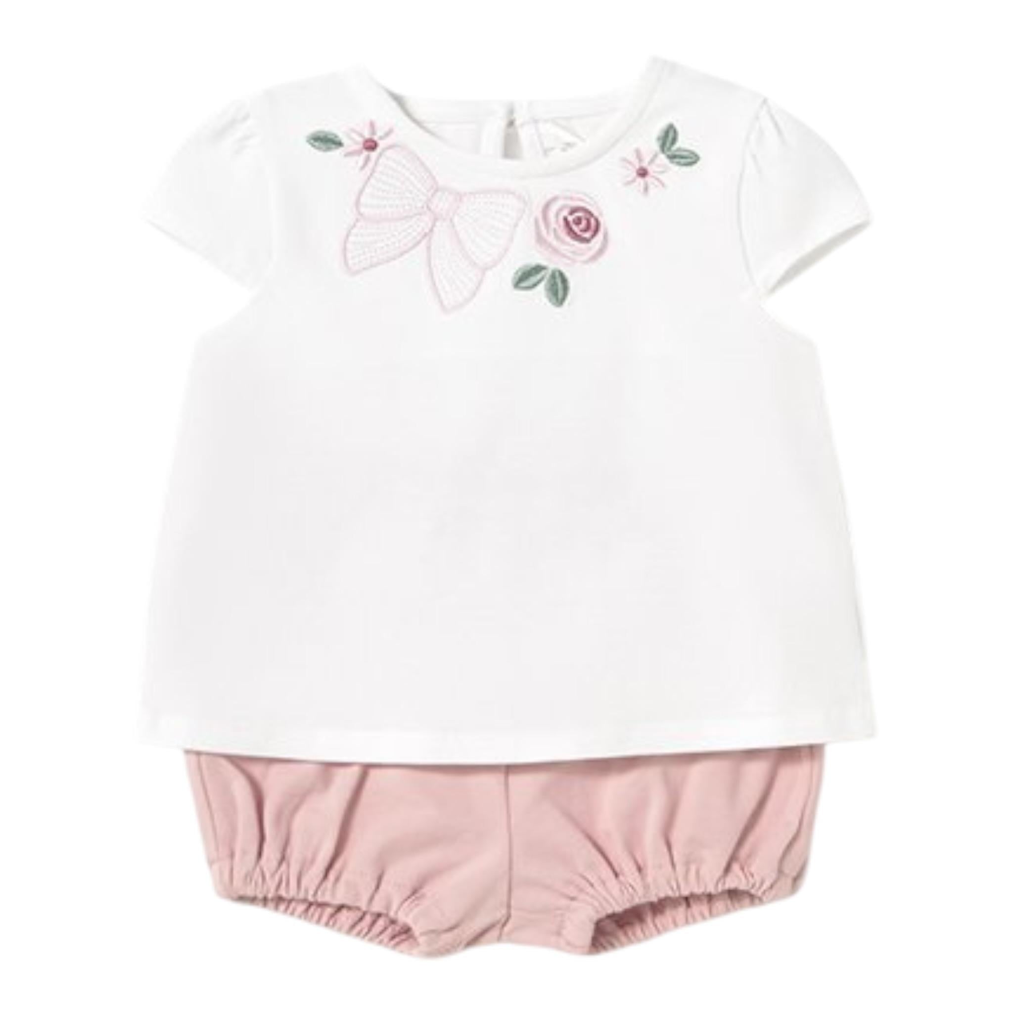 Mayoral Completo 2 Pezzi T-Shirt-Culotte per Neonata 1663XX BIANCO MAYORAL 