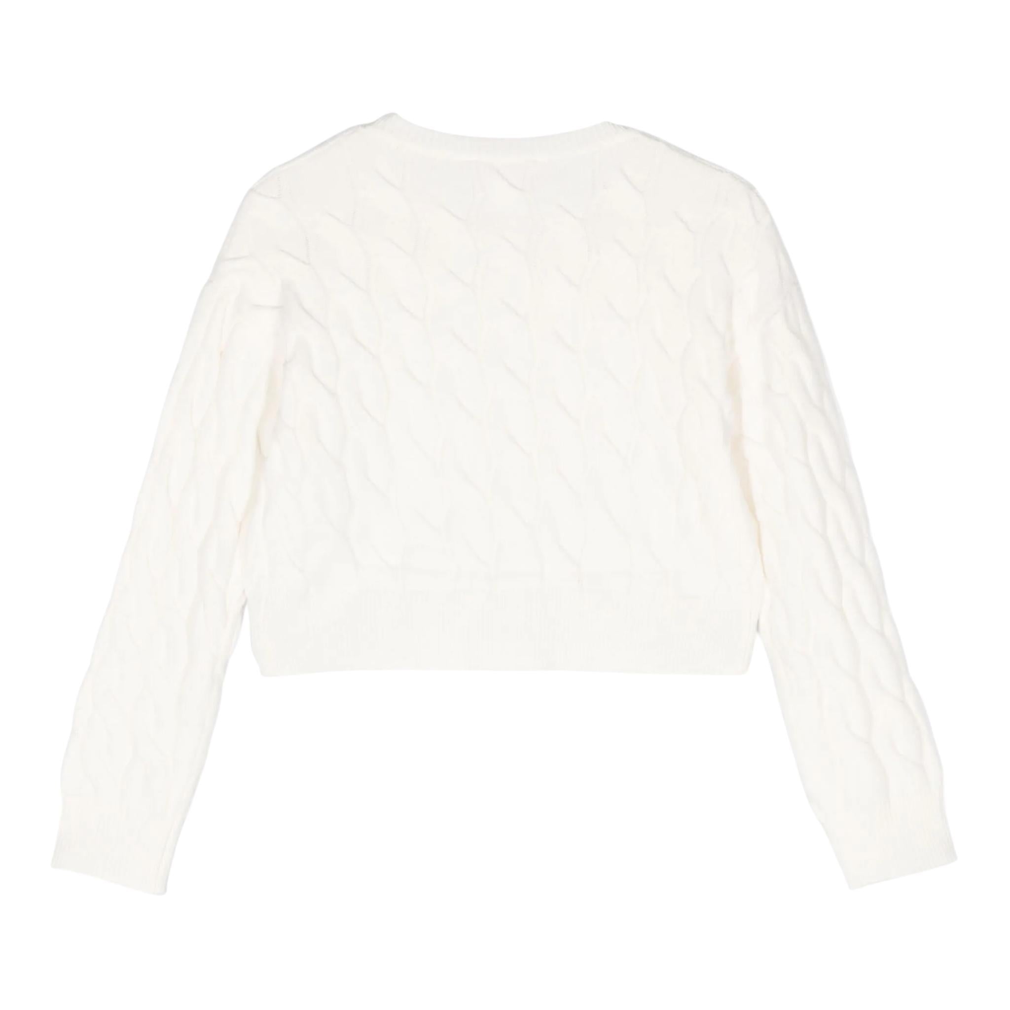 LIU JO maglia girocollo tinta unita con trecce Bianco per Bambina GF4214X BIANCO LIU JO 