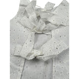 M+E' Top Giromanica Tinta Unita In Pizzo Sangallo per Bambina UE1788 BIANCO M+E' 