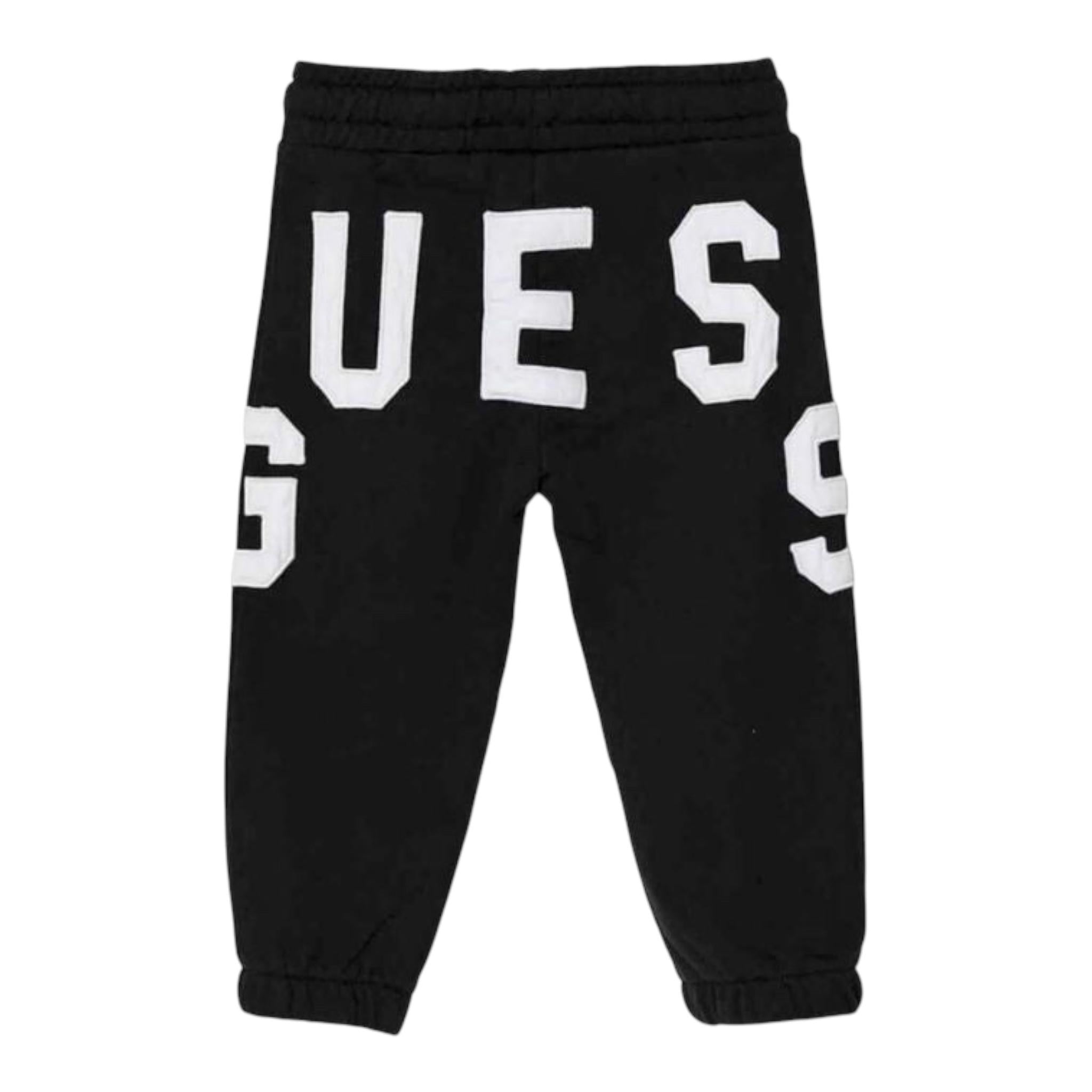 GUESS pantalone tinta unita con stampa Nero per Neonato N4YQ13KAD73 NERO GUESS 