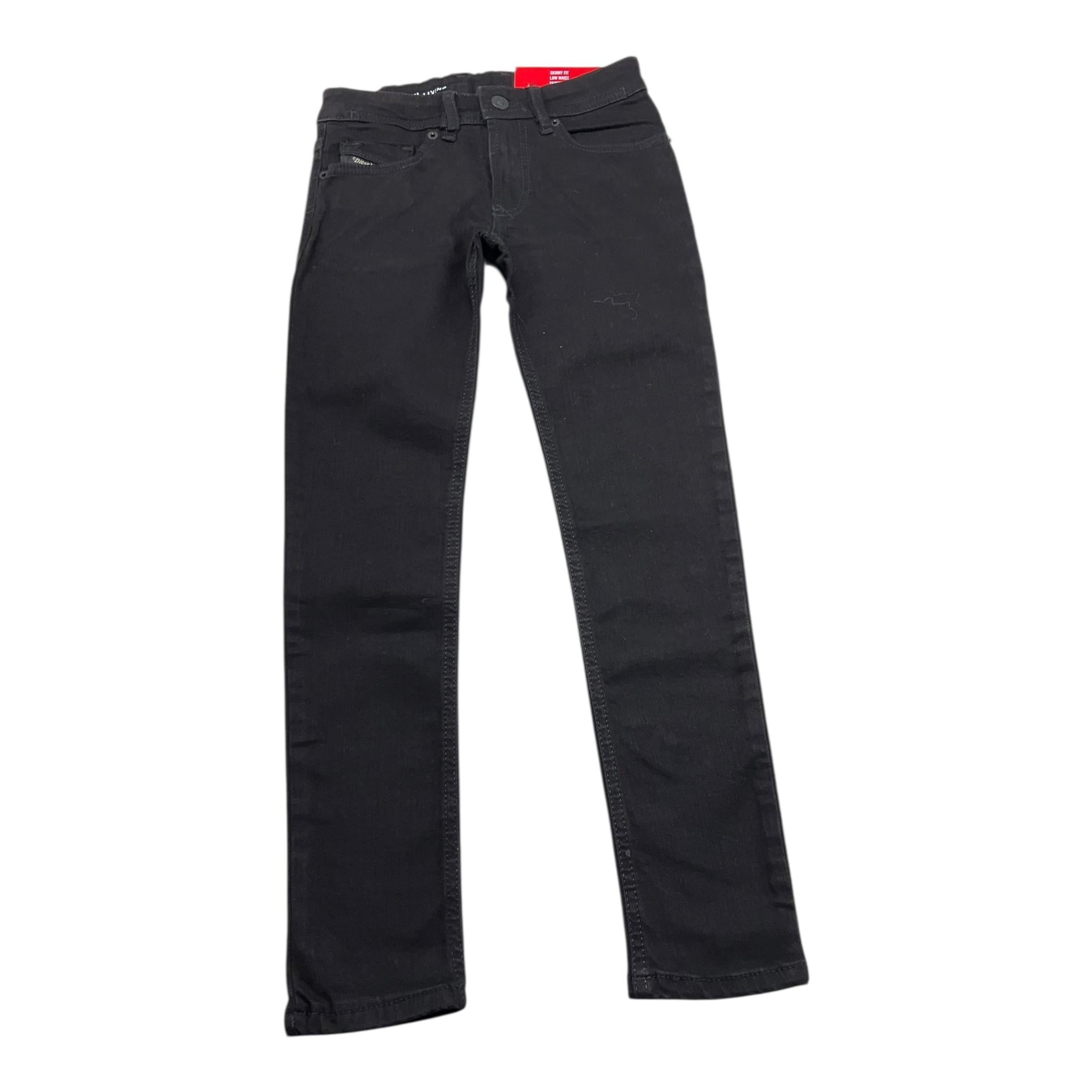 DIESEL jeans tinta unita con girovita regolabile Nero per Bambino J00807 NERO DIESEL 