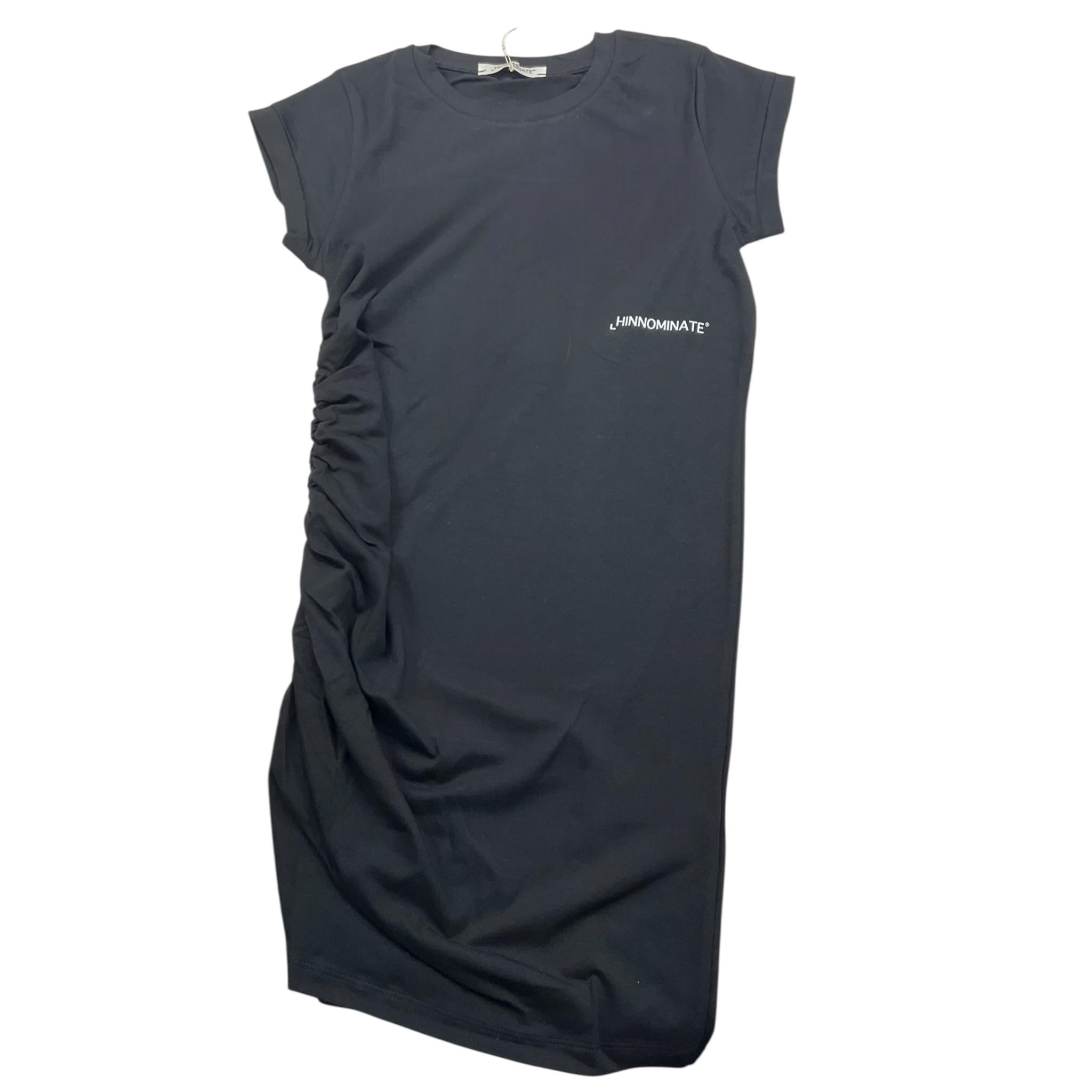 Hinnominate Abito Mezza Manica Tinta Unita con Arricci per Bambina 3646V00184 NERO HINNOMINATE 