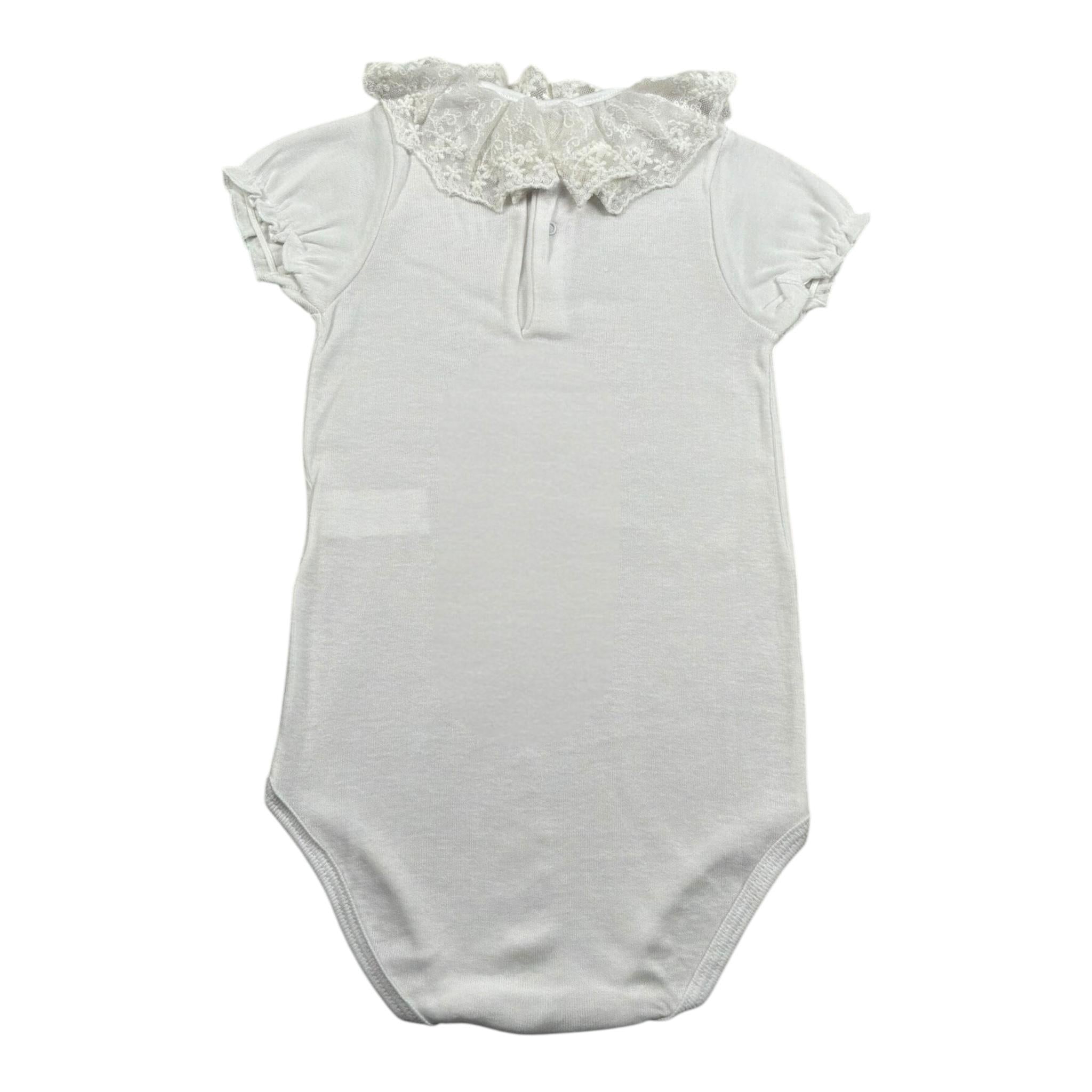 Calamaro Body Mezza Manica Tinta Unita con Colletto per Bambina 19109J BIANCO CALAMARO 