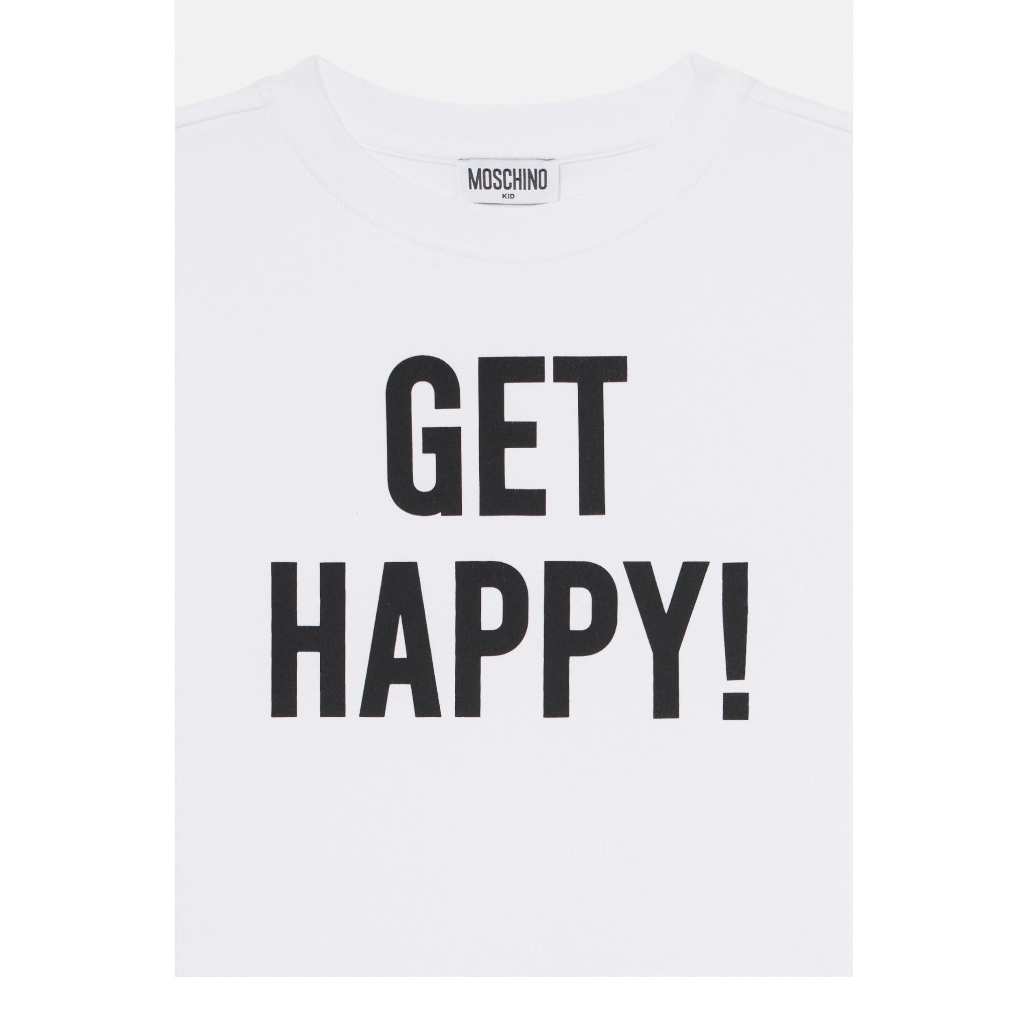 Moschino Abito Tinta Unita con Stampa per Bambina HAV0GQ BIANCO MOSCHINO 