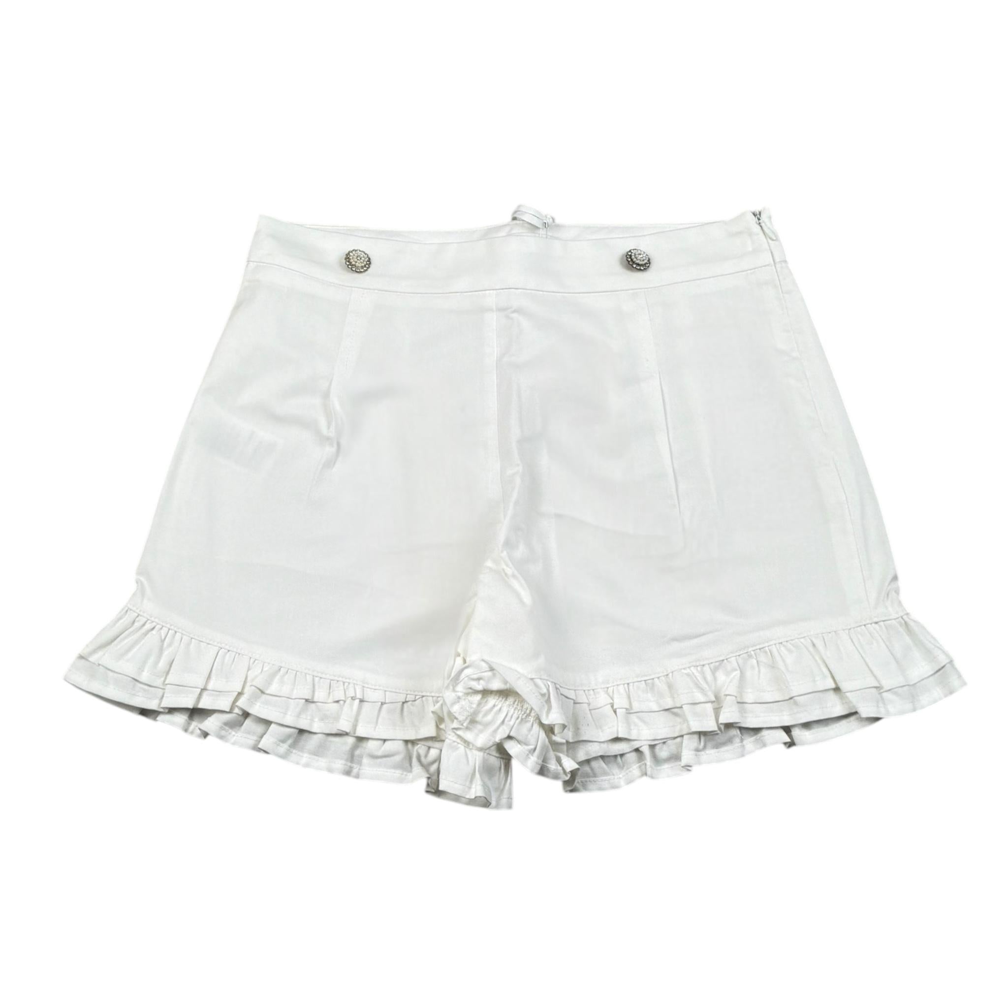 Fun & Fun Short Tinta Unita con Balze per Bambina FCJSO16587 BIANCO FUN & FUN 