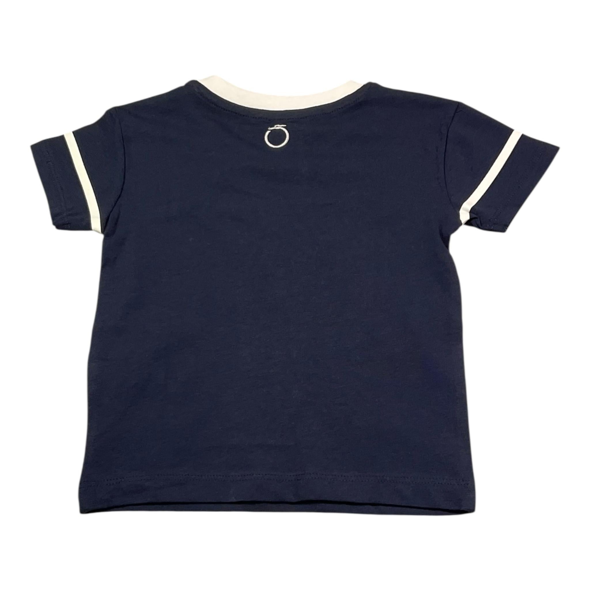 Trussardi T-Shirt Girocollo Tinta Unita con Stampa per Neonato TIP25039TS BLU TRUSSARDI 