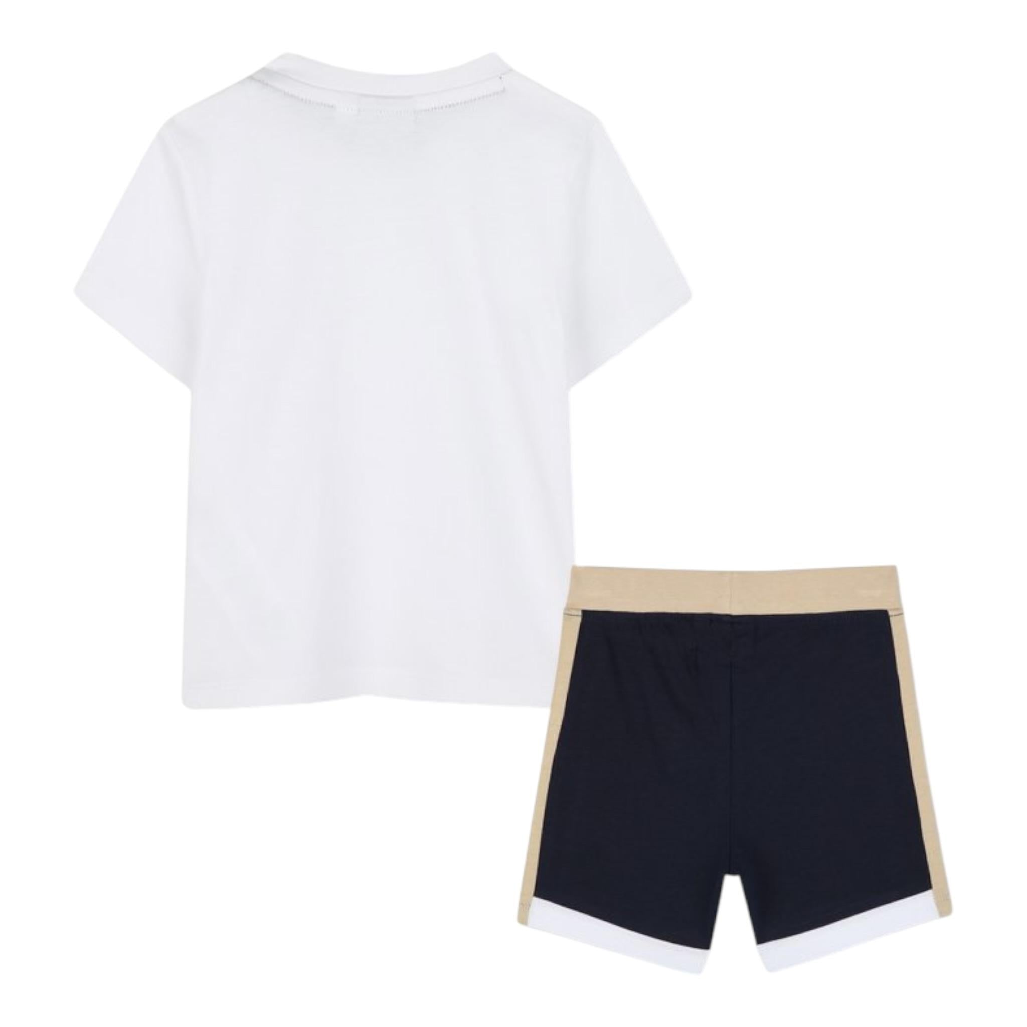 Boss Completo 2 Pezzi T-Shirt-Bermuda per Neonato J52119 BIANCO/BLU BOSS 