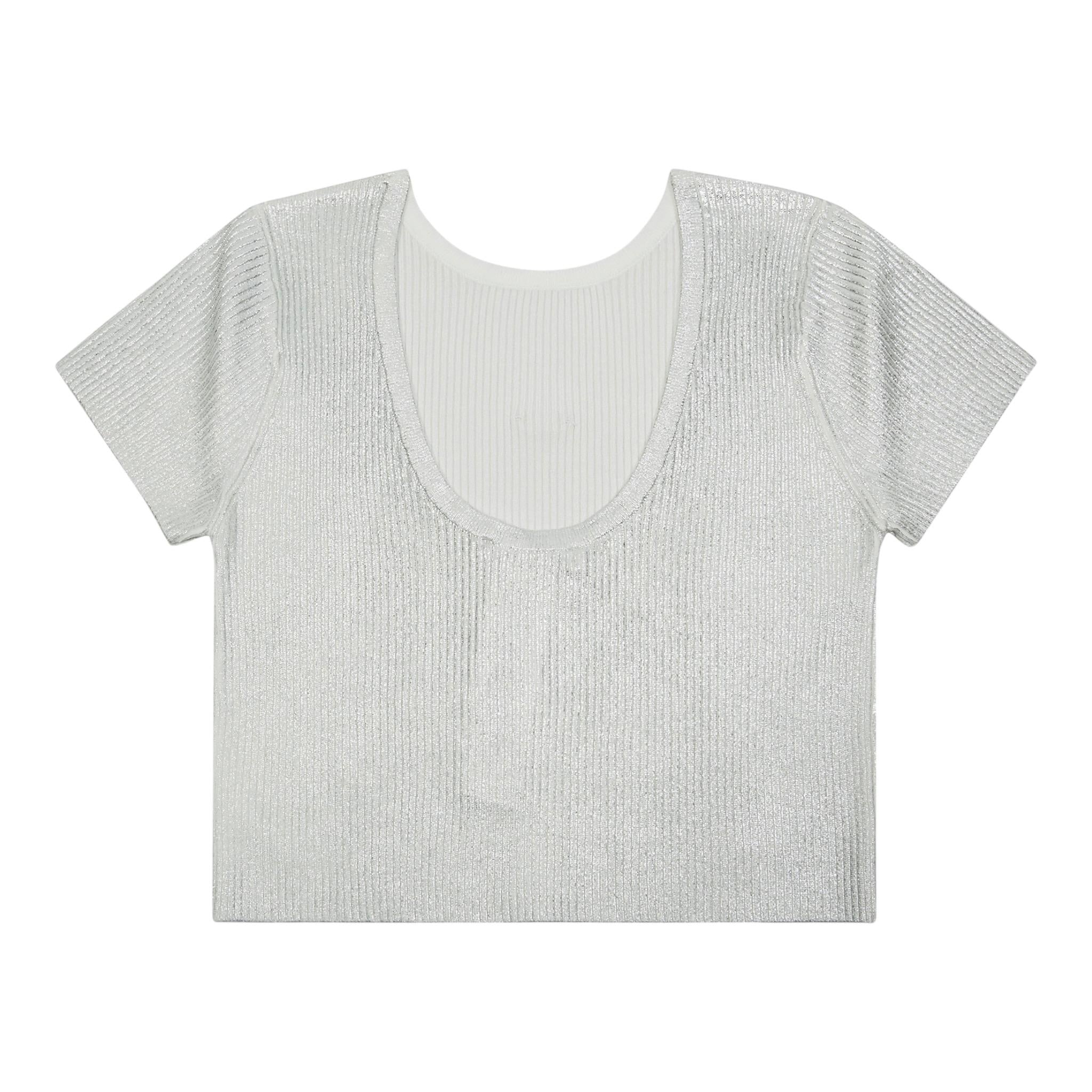 Liu Jo T-Shirt Girocollo Tinta Unita per Bambina GA5127X ARGENTO LIU JO 