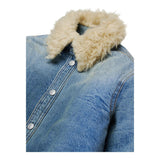 MAISON MARGIELA giubbino in denim tinta unita con pelliccia Azurro per Bambino M60617 AZZURRO MAISON MARGIELA 