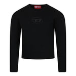 DIESEL maglia tinta unita girocollo con logo Nero per Bambina J02084 NERO DIESEL 