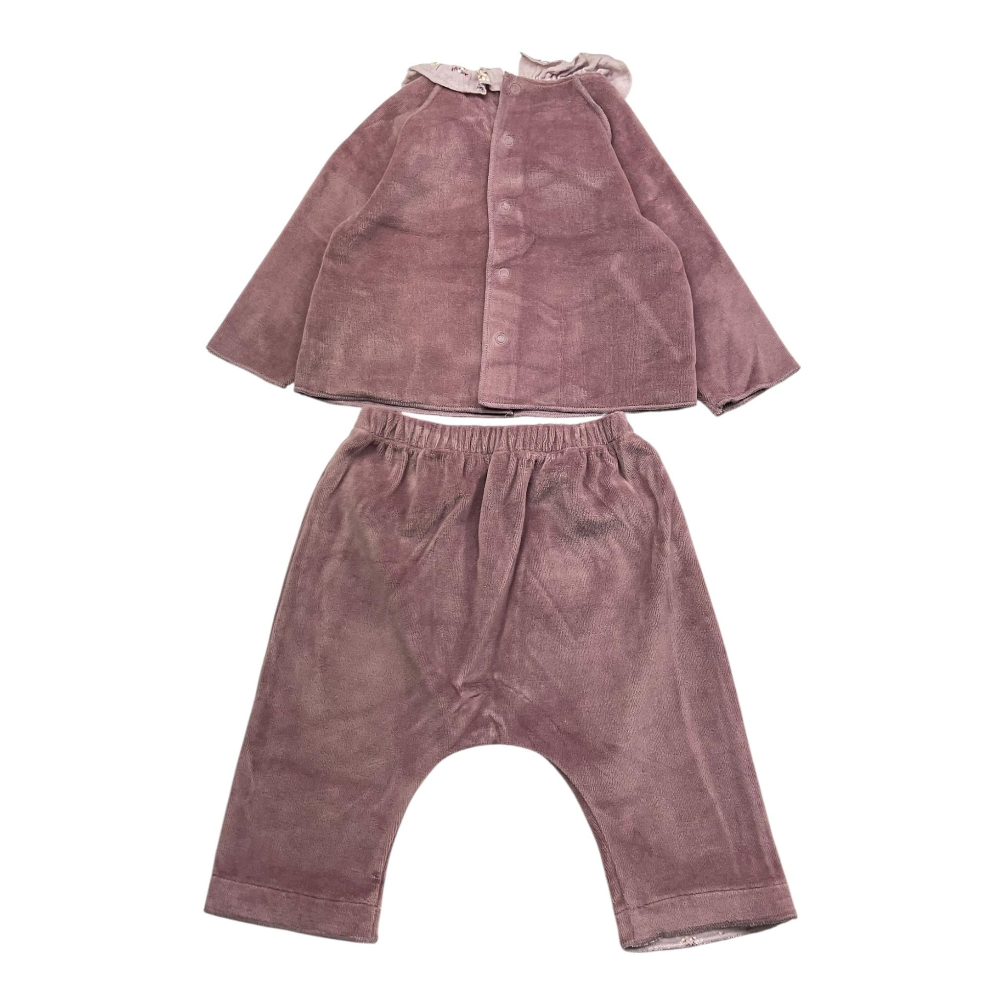 TEDDY E MINOU completo 2pz tinta unita maglia-pantalone Rosa per Neonata 24CP055M0137 ROSA TEDDY E MINOU 