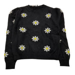 MONNALISA maglia girocollo tinta unita con stampa floreale Nero per Bambina 48601 NERO MONNALISA 