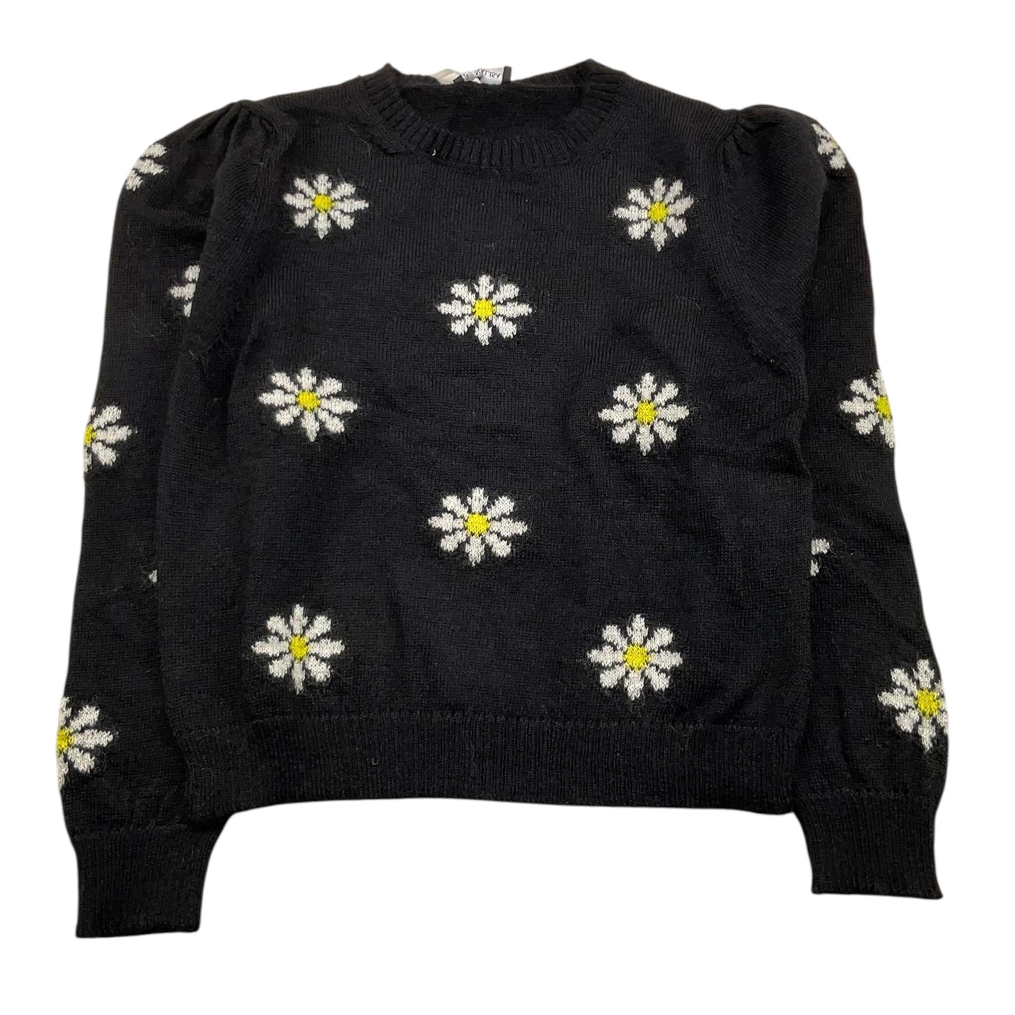 MONNALISA maglia girocollo tinta unita con stampa floreale Nero per Bambina 48601 NERO MONNALISA 