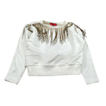 Jijil Felpa tinta unita con Applicazioni Bianco per Bambina JJE23FP016 BIANCO JIJIL 