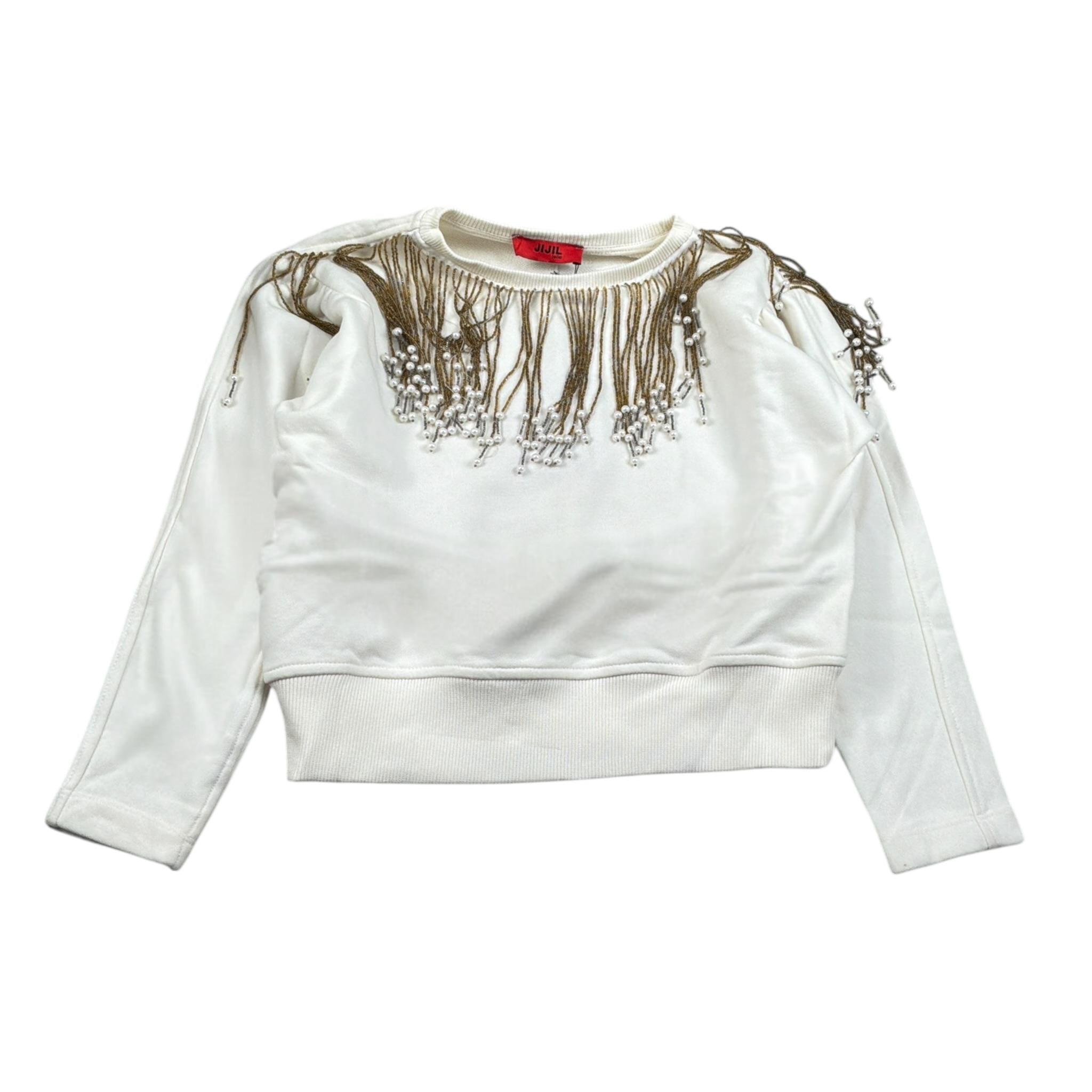 Jijil Felpa tinta unita con Applicazioni Bianco per Bambina JJE23FP016 BIANCO JIJIL 