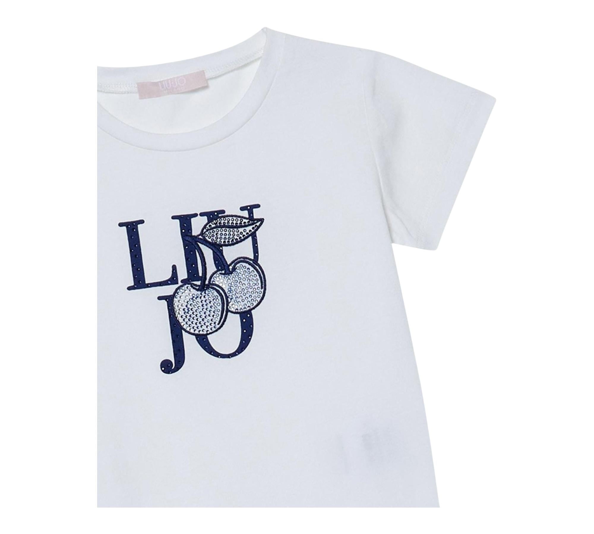 Liu Jo T-Shirts Girocollo Tinta Unita con Stampa per Bambina KA5039J5 BIANCO LIU JO 