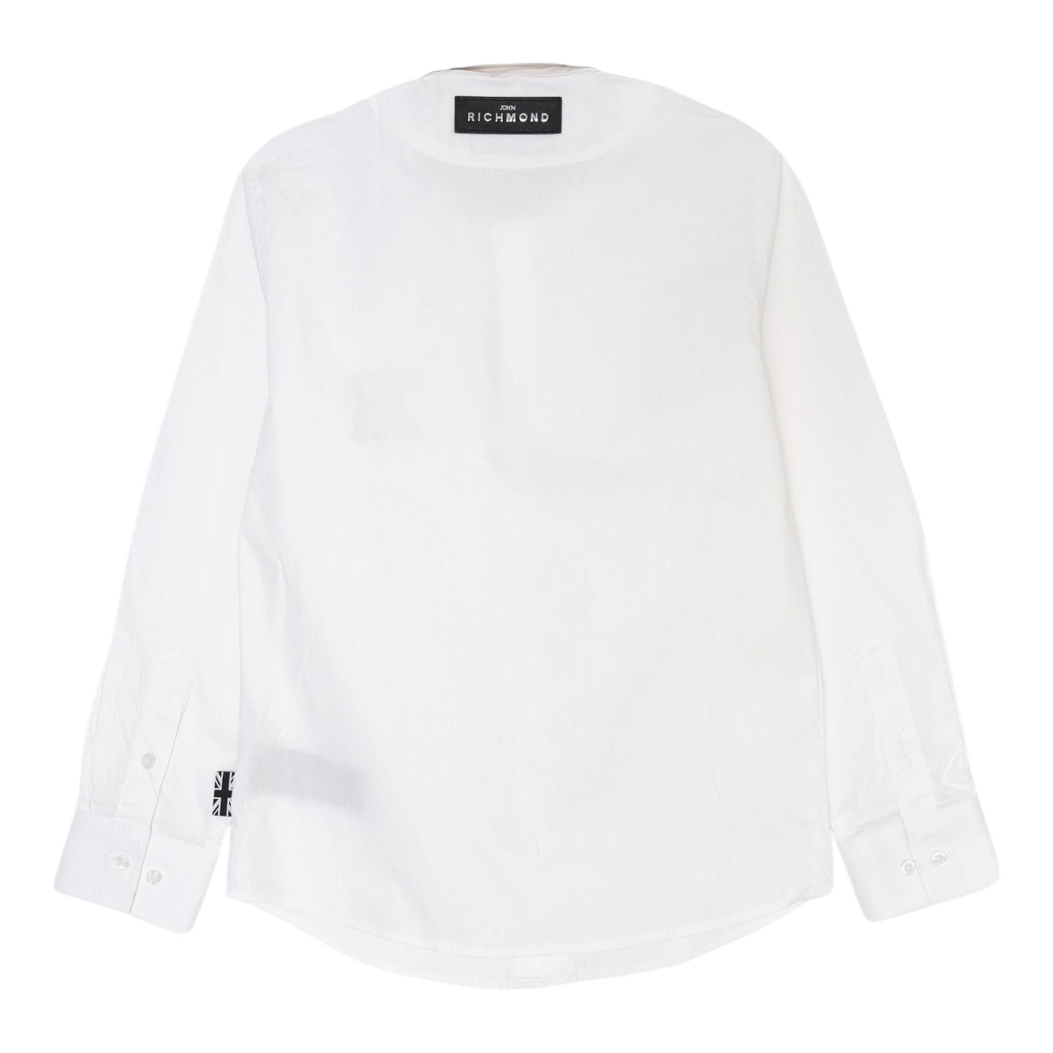 John Richmond Camicia Tinta Unita con Logo per Bambino RBP25028CA BIANCO JOHN RICHMOND 