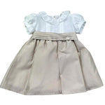 Le Bebe Abito Mezza Manica Bicolore per Neonata LBG6327 BIANCO/BEIGE LE BEBE 