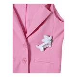 Liu Jo Gilet Tinta Unita con Spilla Cane per Bambina KA5005 ROSA LIU JO 