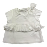 Liu Jo T-Shirt Tinta Unita Girocollo con Tulle per Neonata KA5134 BIANCO LIU JO 