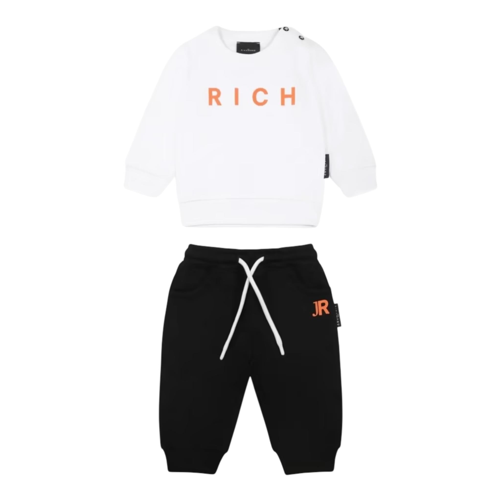 John Richmond Completo 2 Pezzi Felpa-Pantalone per Neonato RIP25013CFX BIANCO/NERO JOHN RICHMOND 