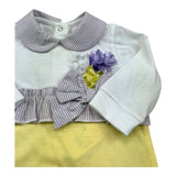 Isabel & Martinez Tutina Bicolore Manica Lunga con Applicazioni per Neonata IM25N422 BIANCO/GIALLO ISABEL & MARTINEZ 