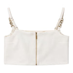 Fun & Fun Top Bretelline Tinta Unita per Bambina FCJTP16591 PANNA FUN & FUN 