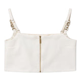 Fun & Fun Top Bretelline Tinta Unita per Bambina FCJTP16591 PANNA FUN & FUN 