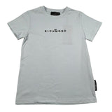 John Richmond T-Shirt Girocollo Tinta Unita con Logo per Bambino RGP26049TS AZZURRO JOHN RICHMOND 