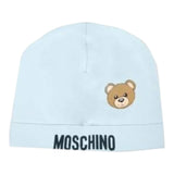 Moschino Cappello Tinta Unita con Stampa per Neonato MUX05A AZZURRO MOSCHINO 