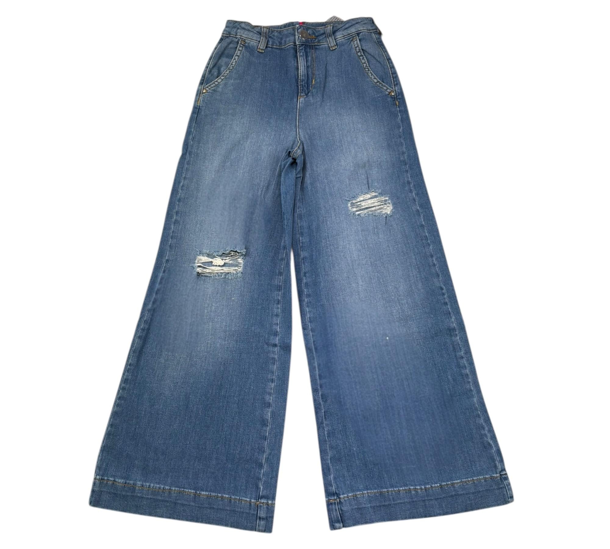 Liu Jo Jeans Tinta Unita Modello Palazzo per Bambina GA3107 AZZURRO LIU JO 