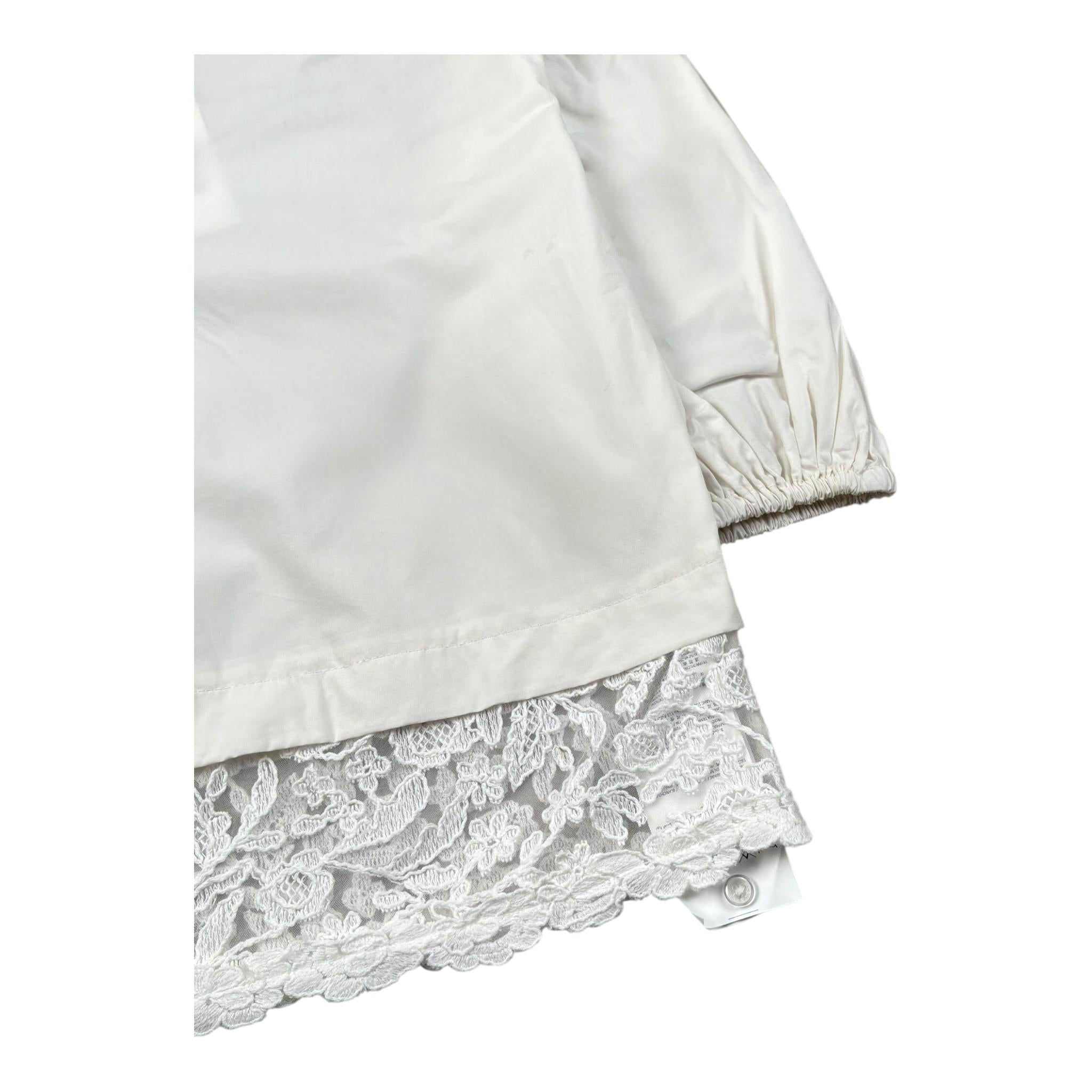 Ermanno Scervino Camicia Manica Lunga Tinta Unita con Ricami per Bambina SFCA029 BIANCO ERMANNO SCERVINO 