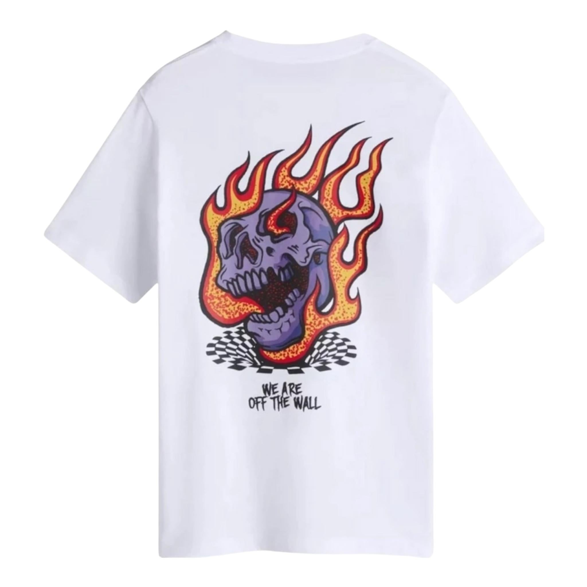 Vans T-Shirt Girocollo Tinta Unita con Stampa per Bambino VN000MKHWHT BIANCO VANS 