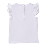 I Do T-Shirt Girocollo Tinta Unita con Stampa per Bambina 4B517 BIANCO I DO 