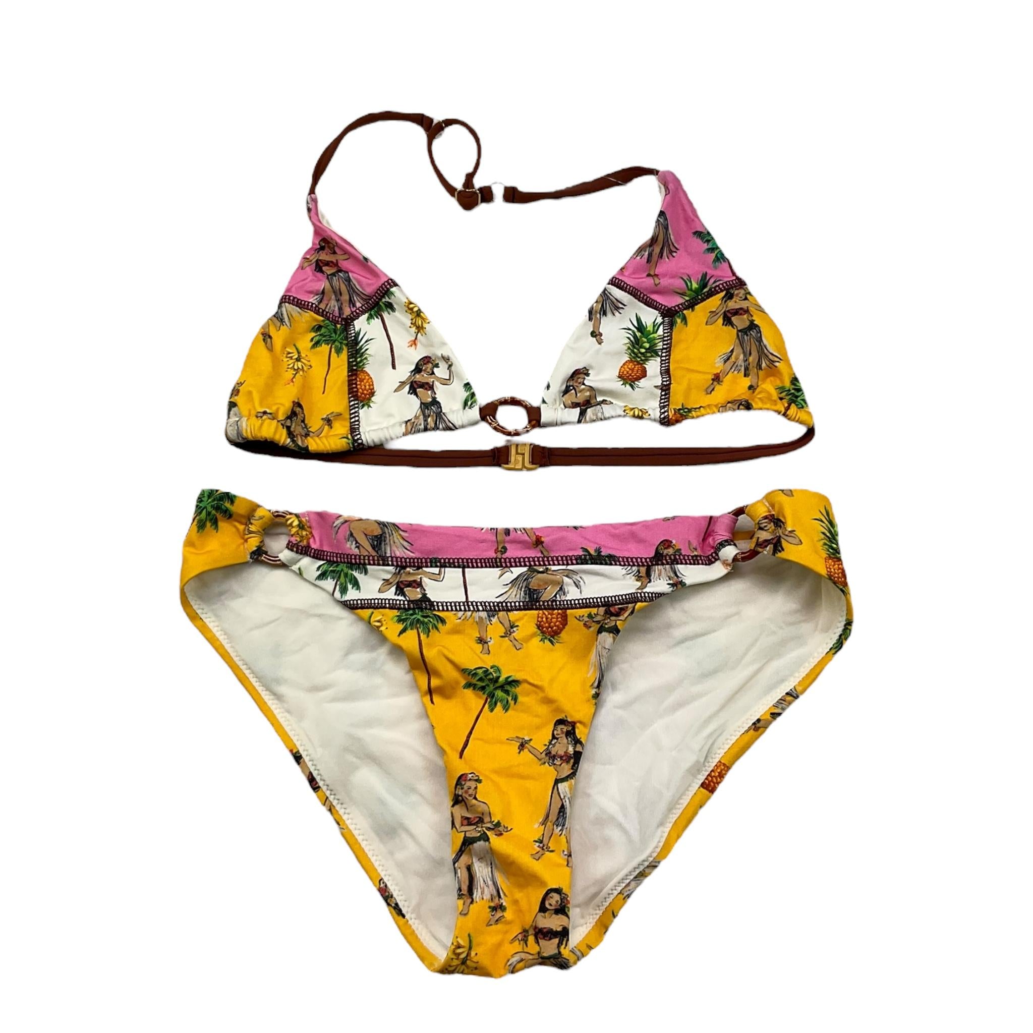 Banana Moon Costume 2 Pezzi Triangolo-Slip Tinta Unita con Fantasia per Bambina JZA33 GIALLO BANANA MOON 